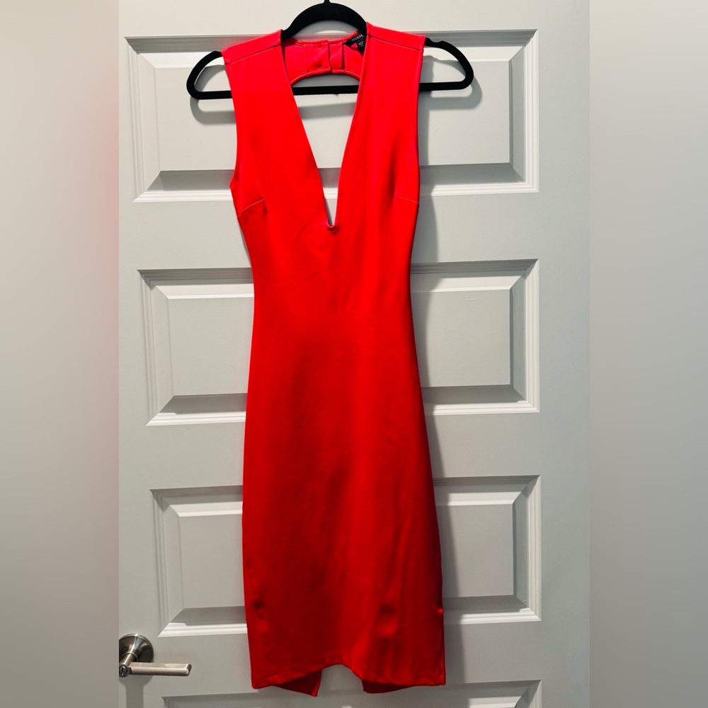 Guess Vibrant Red Backless Dress